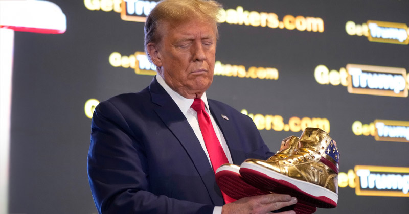 donald trump launches footwear line at sneaker con thumbnail
